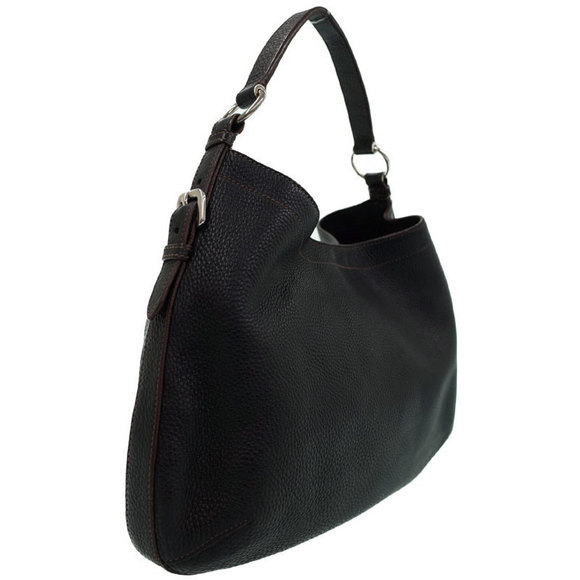 Prada Leather Shoulder Bag Handbag Black - Picture 2 of 9